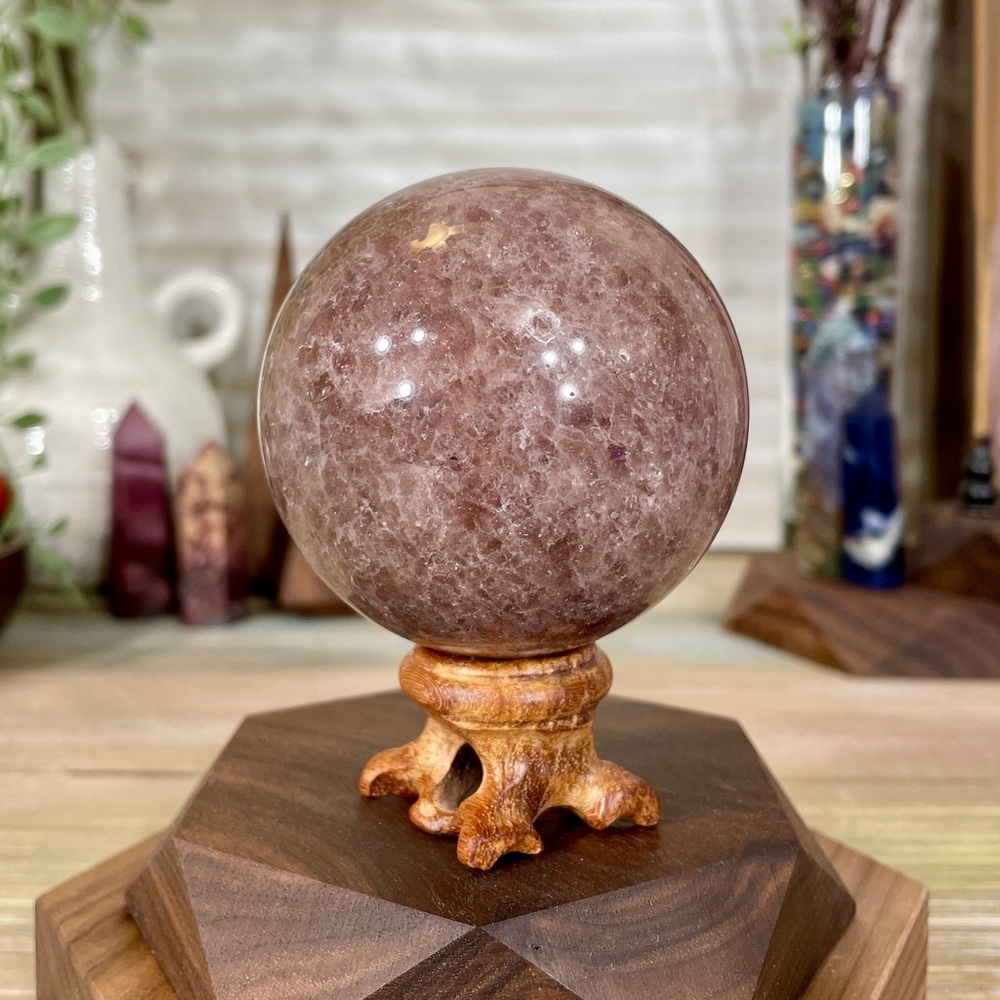 0529 Strawberry Quartz Crystal Sphere